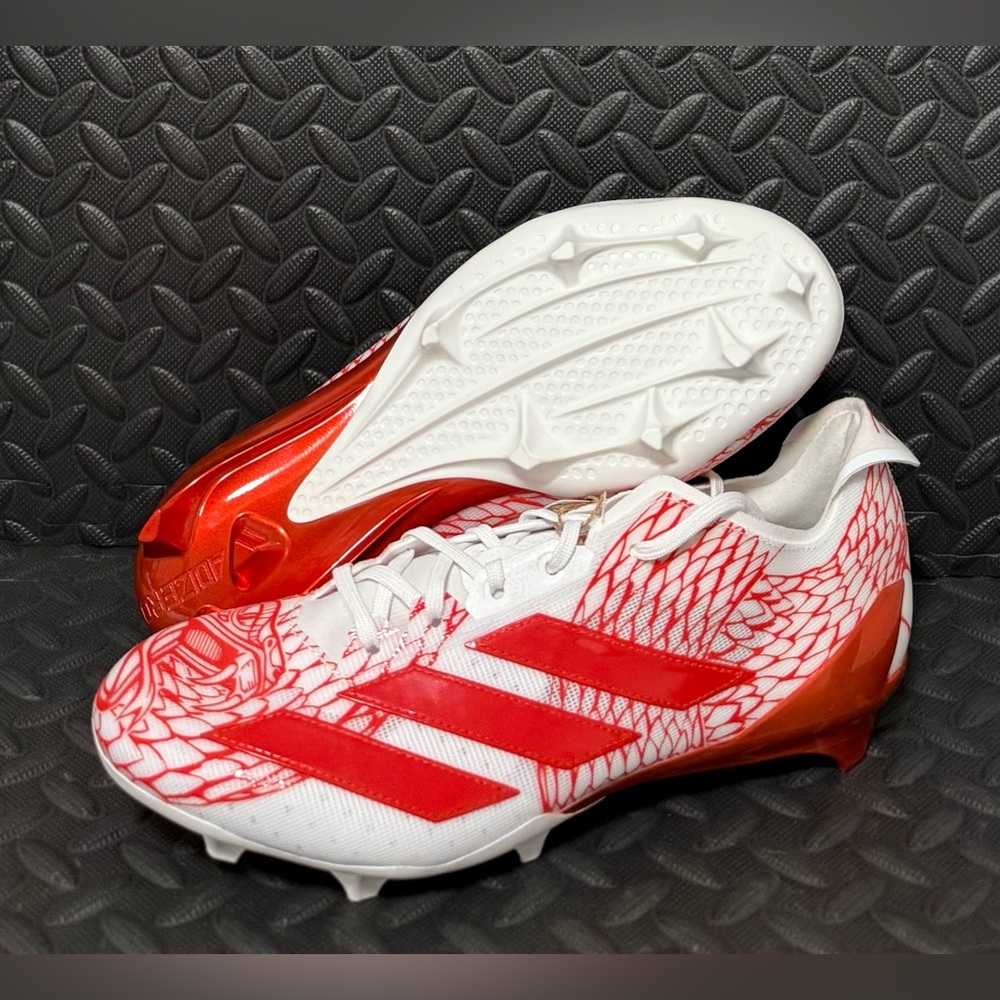 Adidas ADIZERO‎ Electric 2 Football Cleats White Orange Mens Size 12